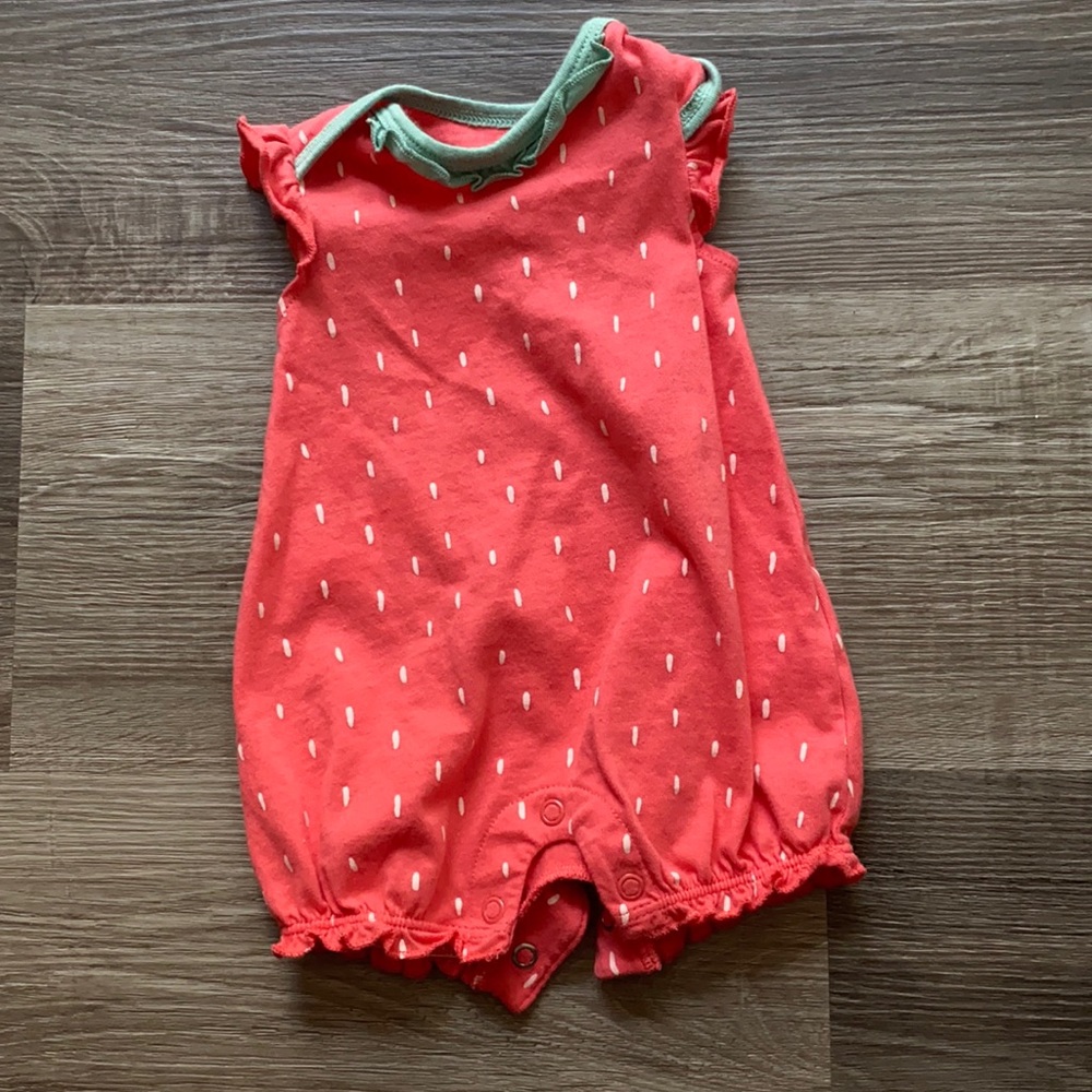 Carter’s NB strawberry one piece romper
